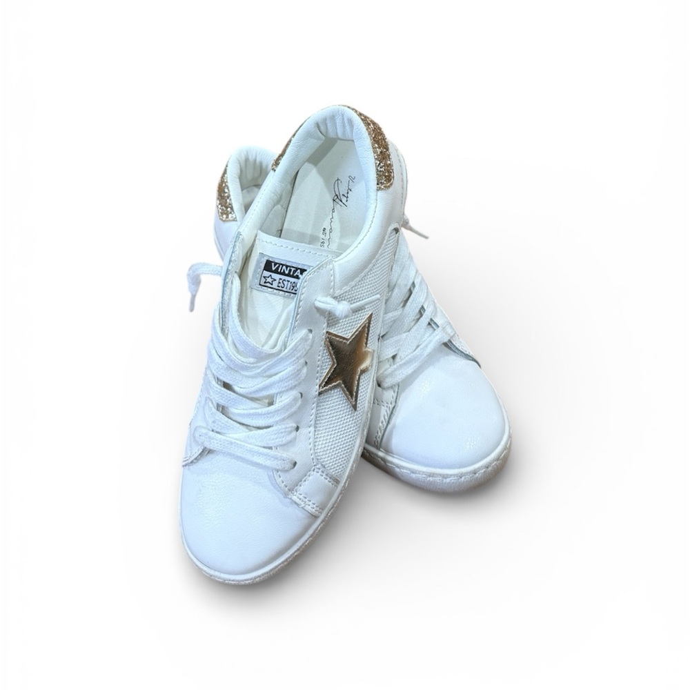Havana Vintage women's White mesh glitter Sneakers size 6 - Picture 2 of 5